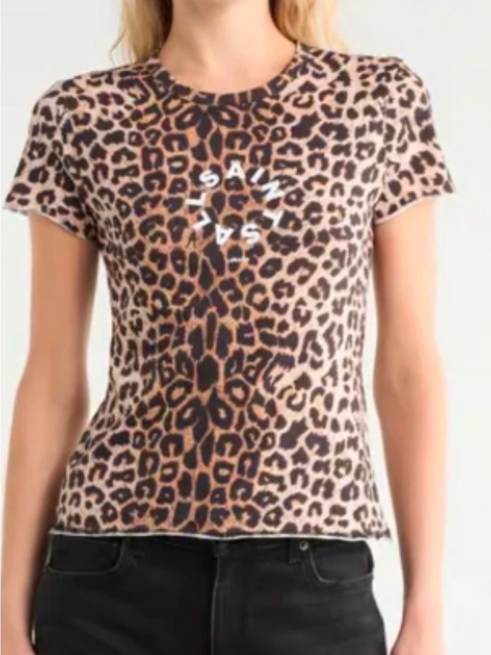 AllSaints Tiepo Bela Leopard Brown Graphic Tee M
